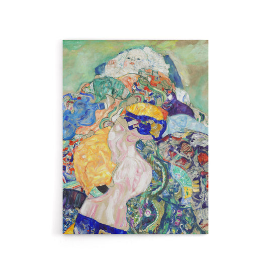 Baby Cradle Colourful Painting Canvas Wall Art Print Gustav Klimt