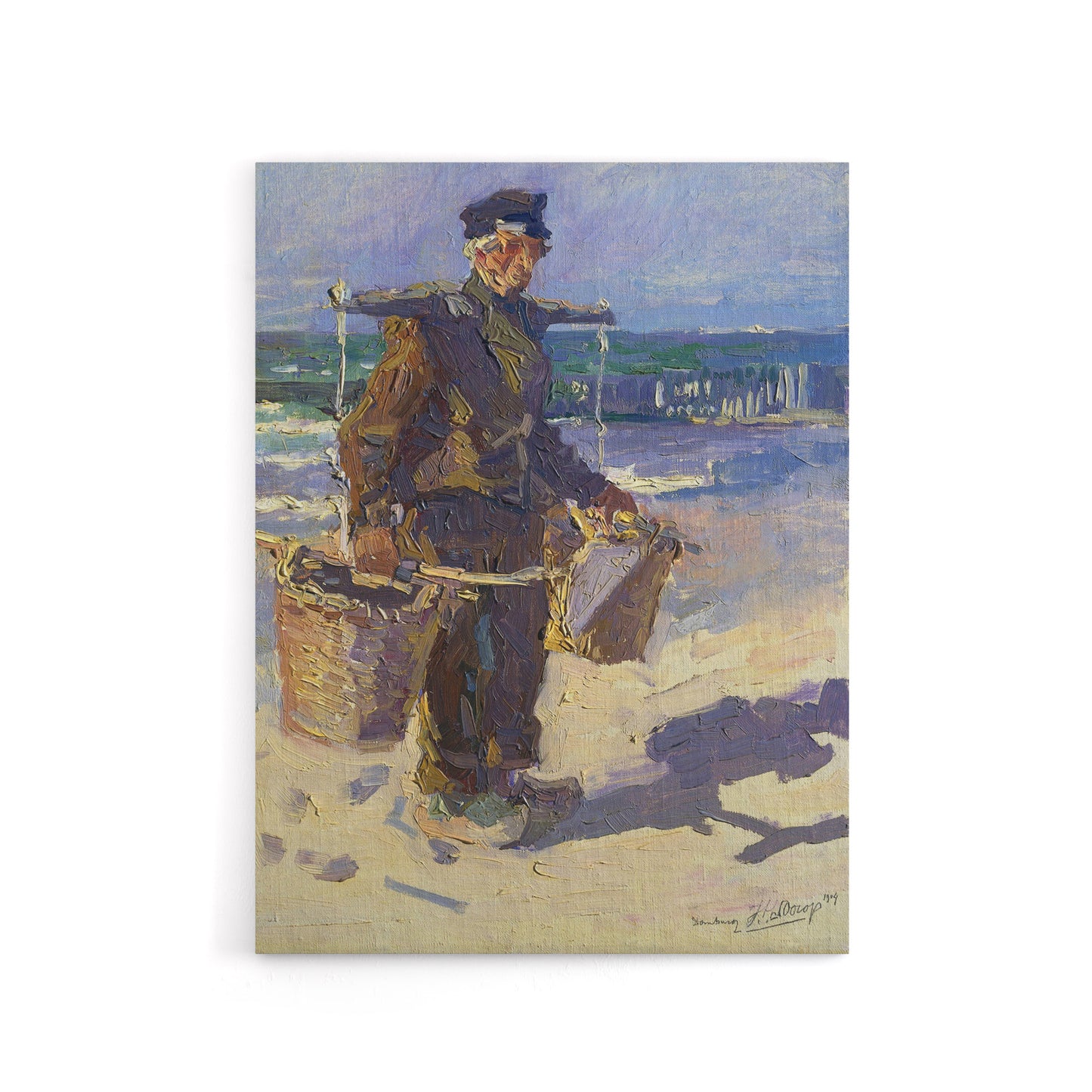 Shell Fisherman Portrait Painting Canvas Wall Art Print Toorop