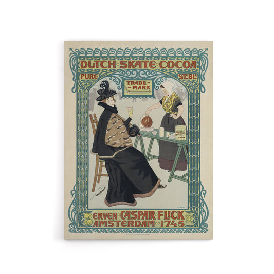 Dutch Skate Cocoa Advert Canvas Wall Art Print Georg van Caspel