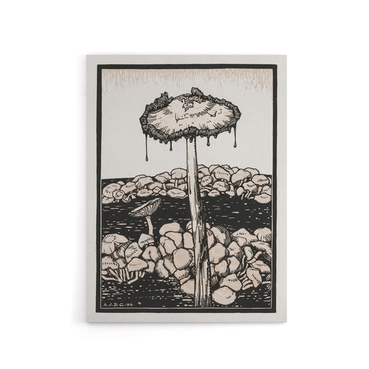 Dripping Mushroom Painting Canvas Wall Art Print Julie de Graag