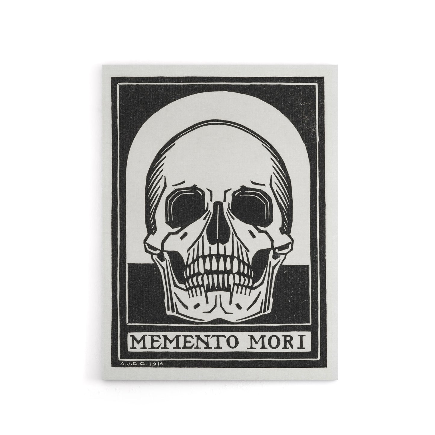 Memento Mori Skull Black and White Canvas Wall Art Print de Graag
