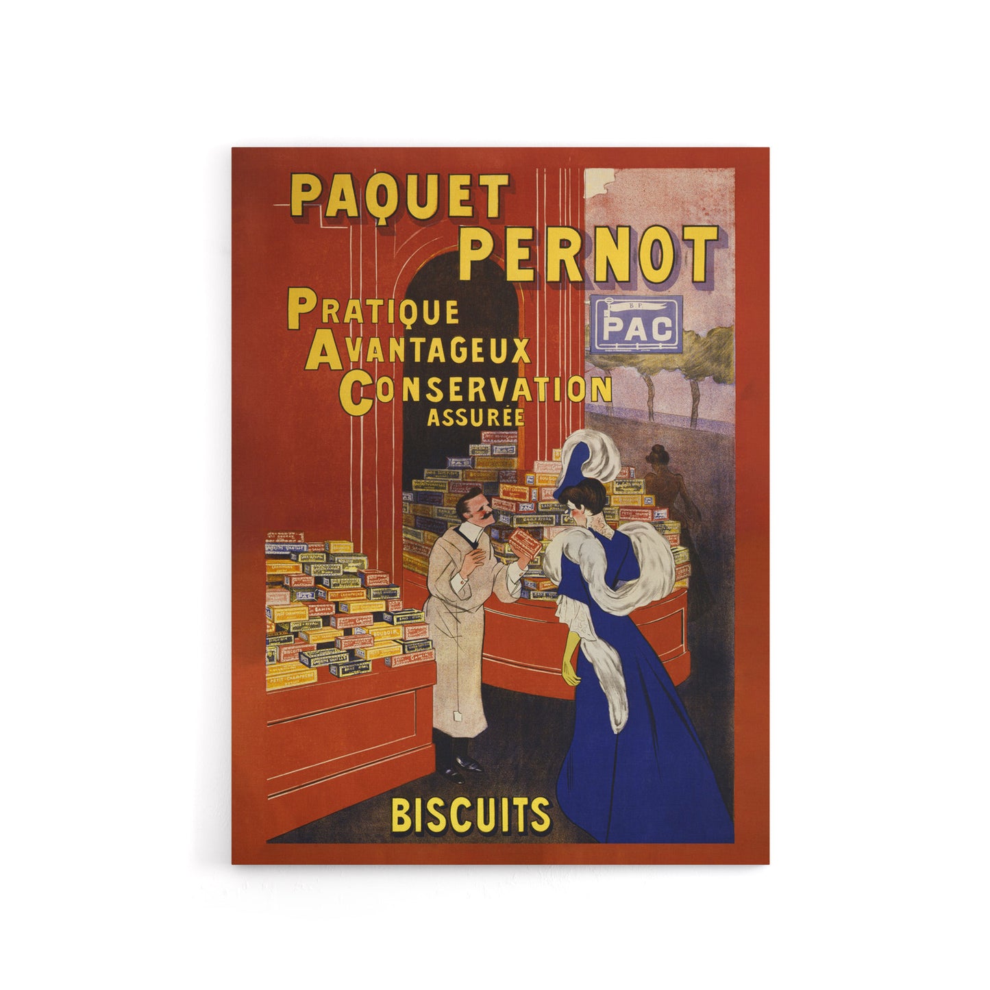 Biscuits Pernot Vintage Advert Canvas Wall Art Print Cappiello