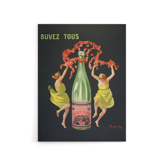 Drink All Cachat Vintage Ad Canvas Wall Art Print Cappiello