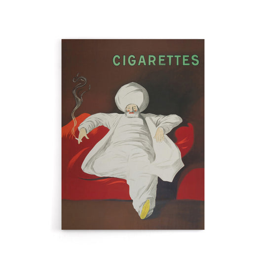 JOB Vintage Advert Relaxing Man Canvas Wall Art Print Cappiello