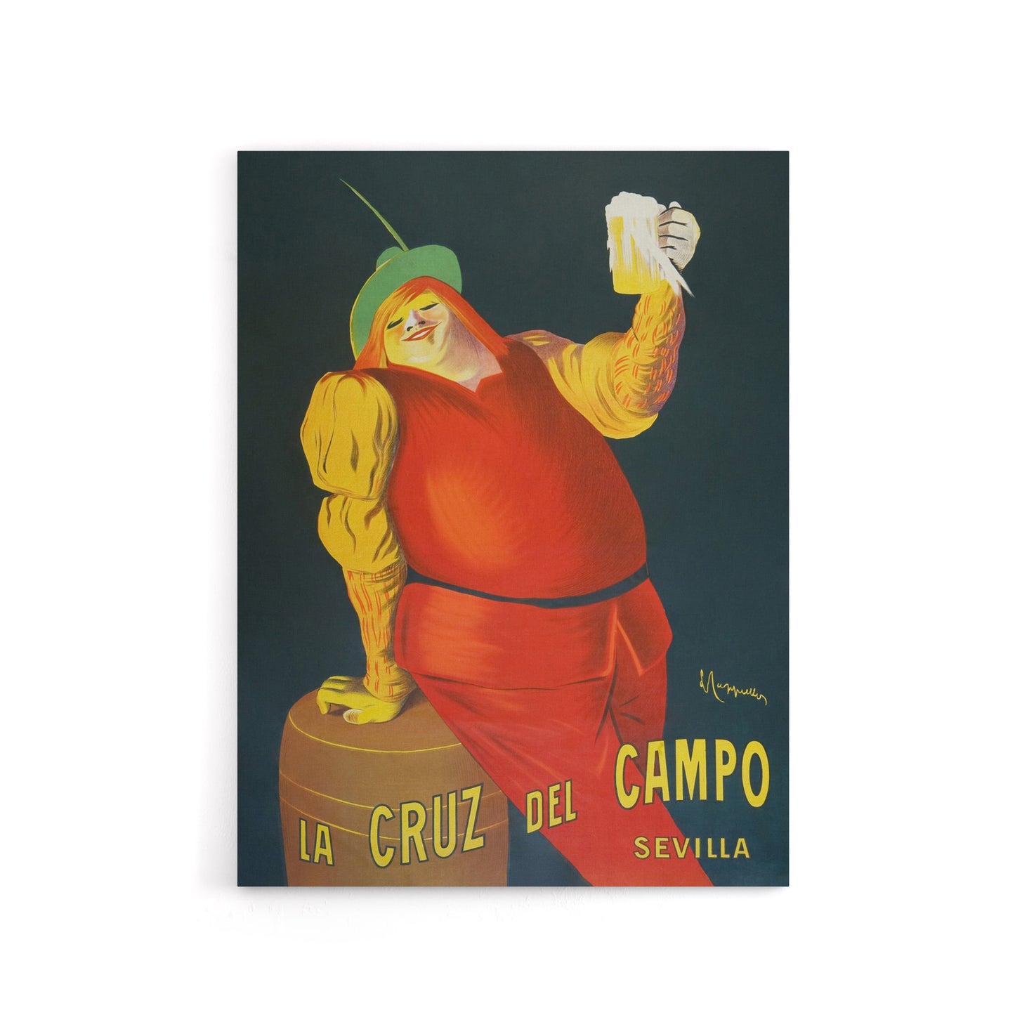 La Cruz del Campo Beer Vintage Ad Canvas Wall Art Print Cappiello