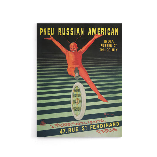 Bicycle Tire Vintage Advert Canvas Wall Art Print Cappiello