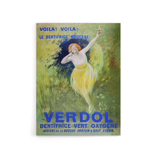 Verdol Toothpaste Vintage Advert Canvas Wall Art Print Cappiello