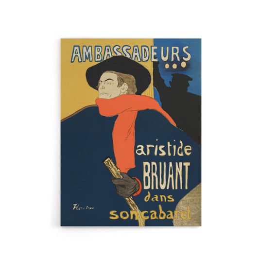Ambassadeurs Aristide Bruant Canvas Wall Art Print Lautrec
