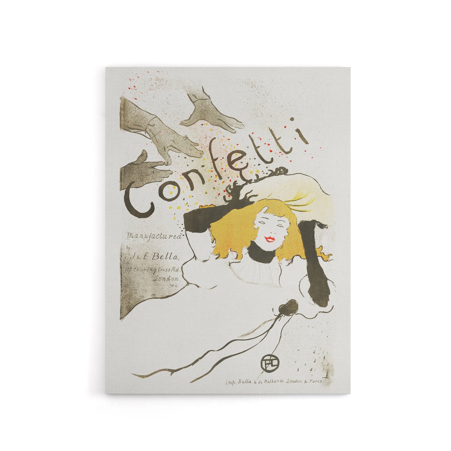 Confetti Vintage French Advert Canvas Wall Art Print Lautrec
