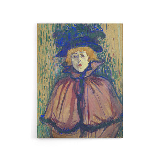 Jane Avril Portrait with Hat Canvas Wall Art Print Lautrec