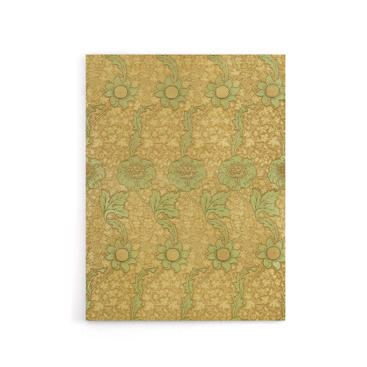 Kennet Floral Pattern Orange Green Canvas Wall Art Print Morris