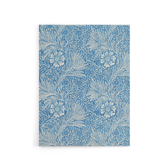 Marigold Flower Blue Pattern Canvas Wall Art Print William Morris