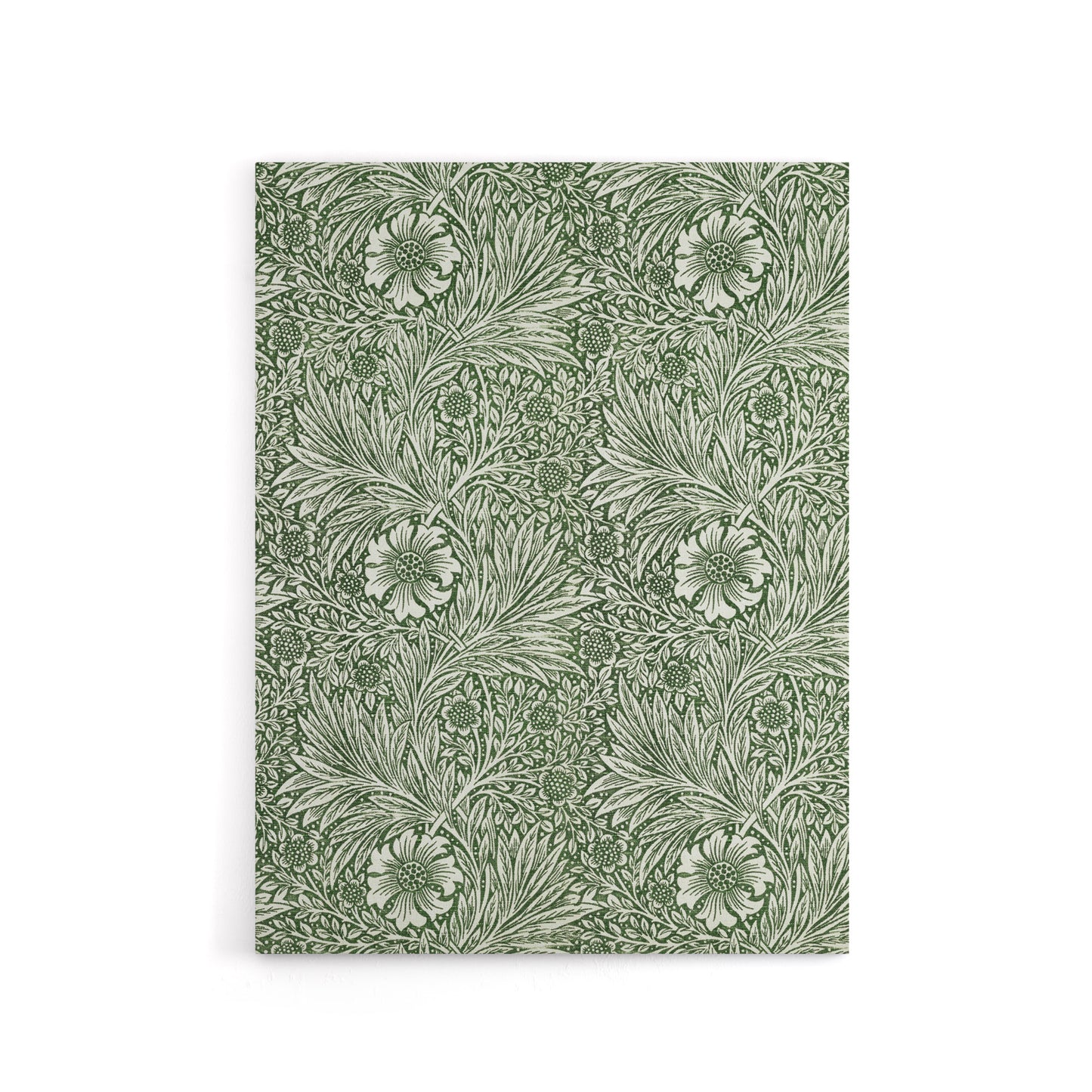 Marigold Flower Green Pattern Canvas Wall Art Print W. Morris