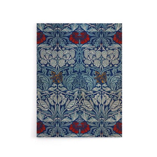 Tulip and Rose Floral Pattern Canvas Wall Art Print W. Morris