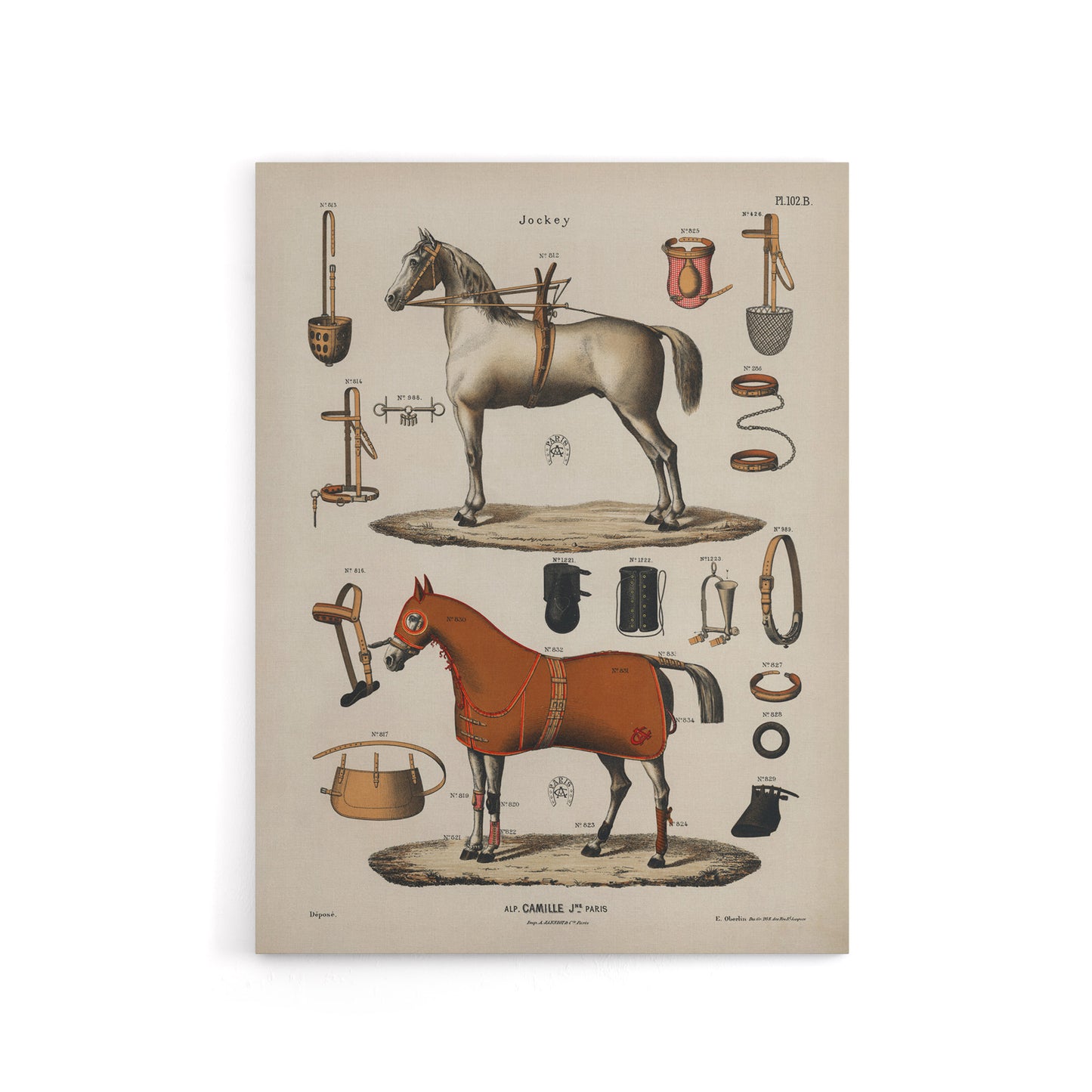 Horseback Riding Camille Jeune Vintage Canvas Wall Art