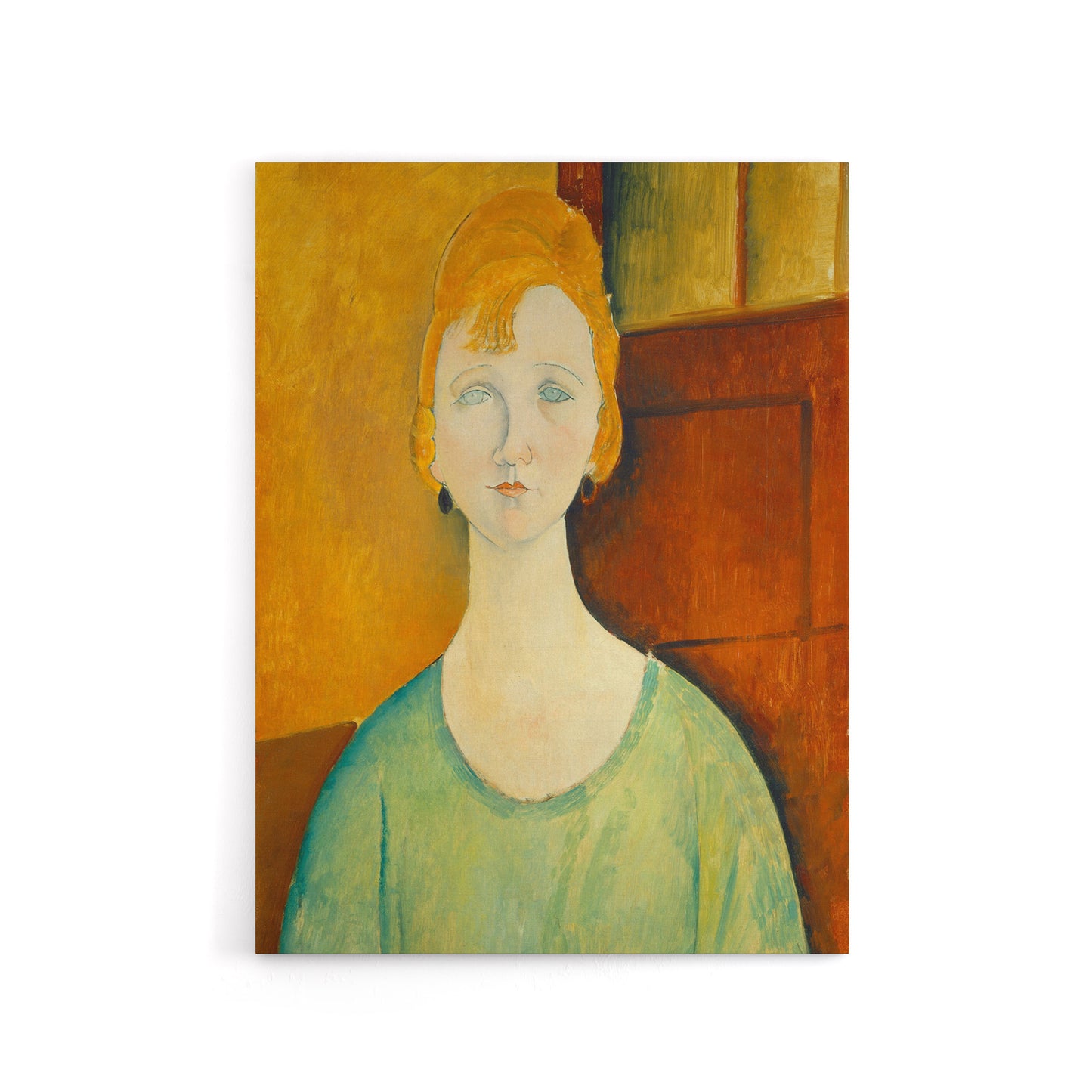 Girl in Green Blouse Portrait Modigliani Vintage Canvas Wall Art