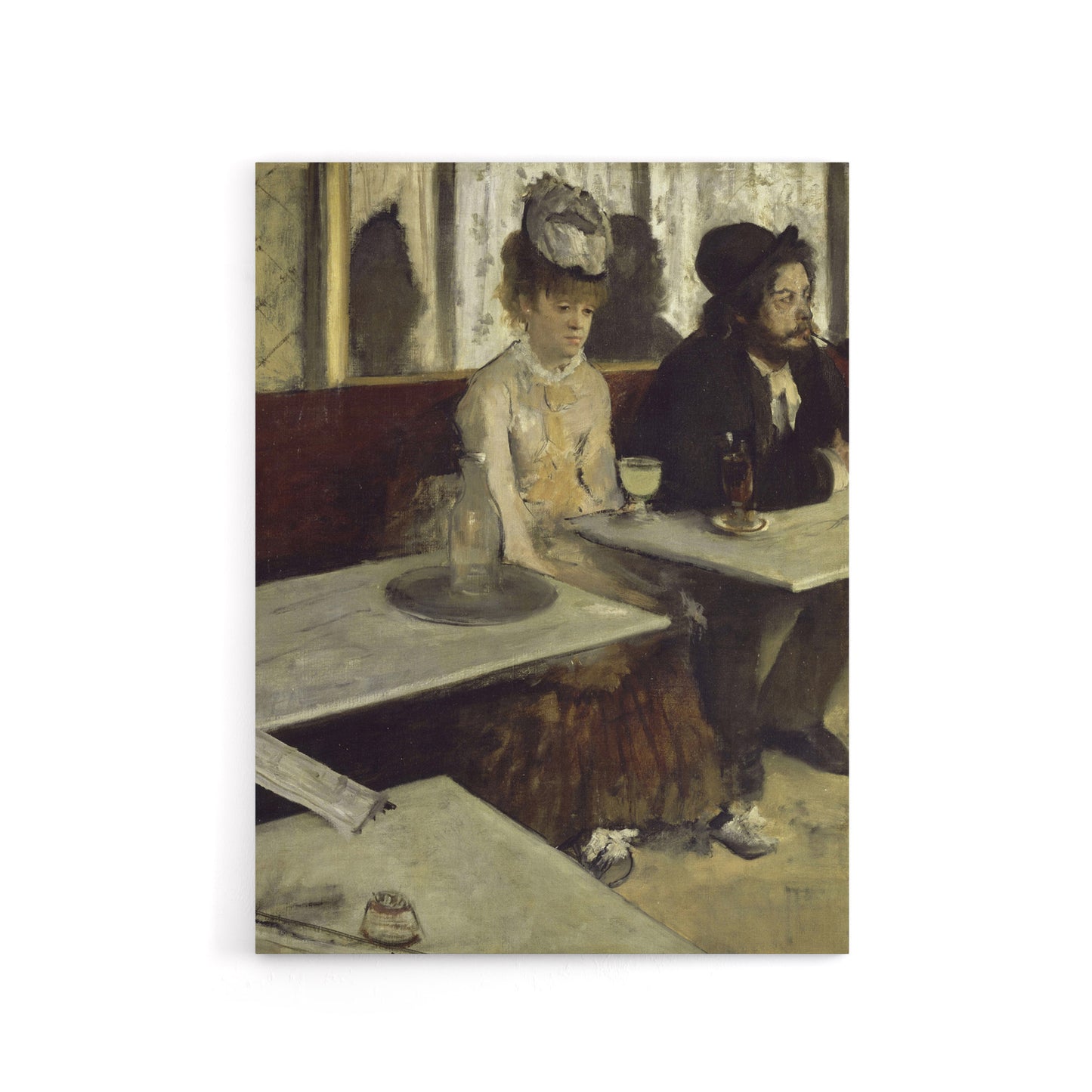 In a Cafe Absinthe Drinkers Edgar Degas Vintage Canvas Wall Art