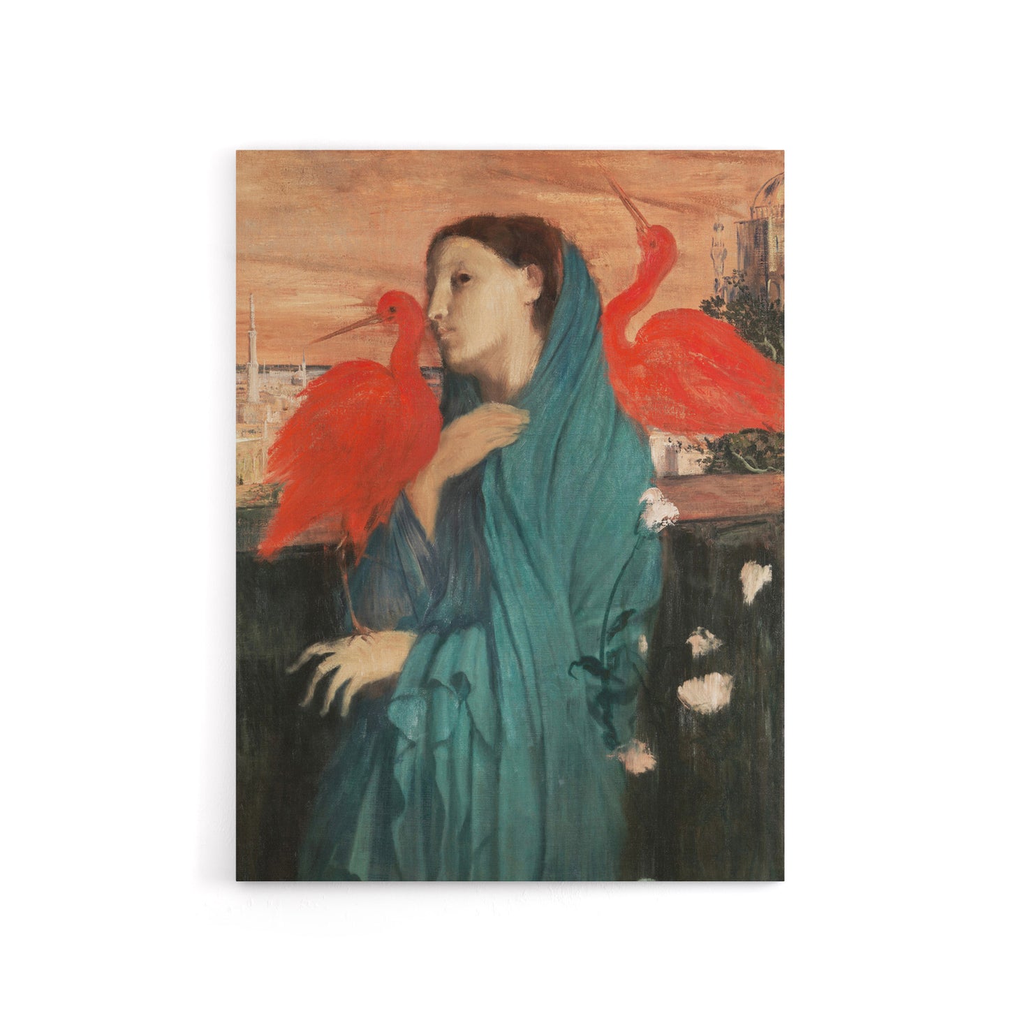 Young Woman with Ibis Birds Edgar Degas Vintage Canvas Wall Art