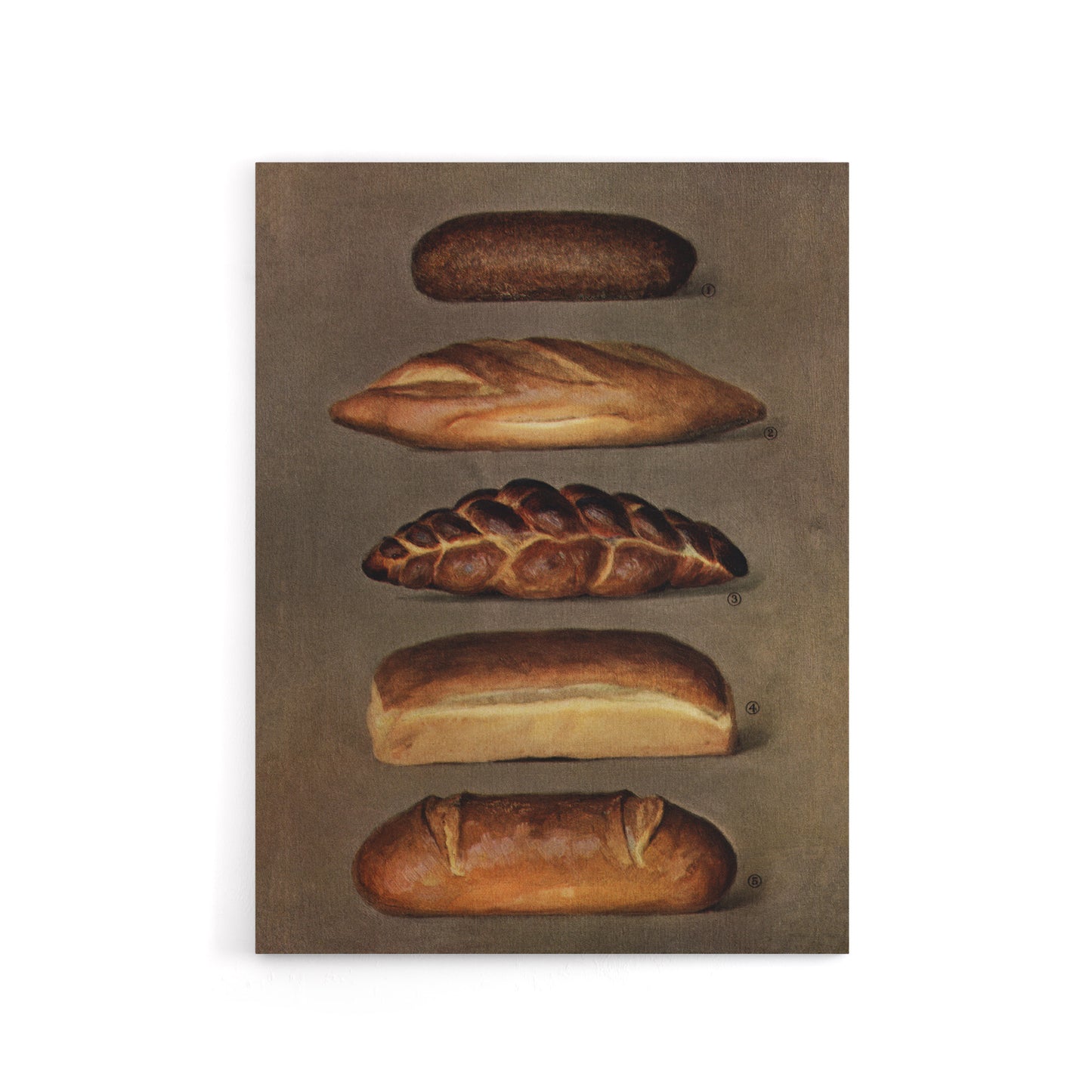 Baked Bread Loaves Vintage Canvas Wall Art