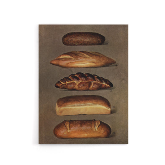 Baked Bread Loaves Vintage Canvas Wall Art