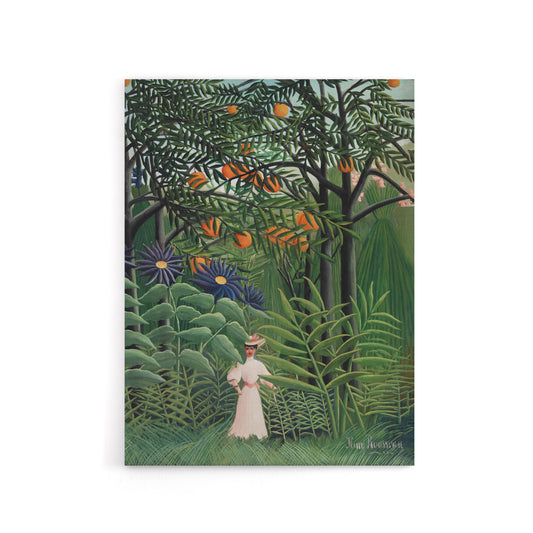 Woman Walking in an Exotic Forest Rousseau Canvas Wall Art