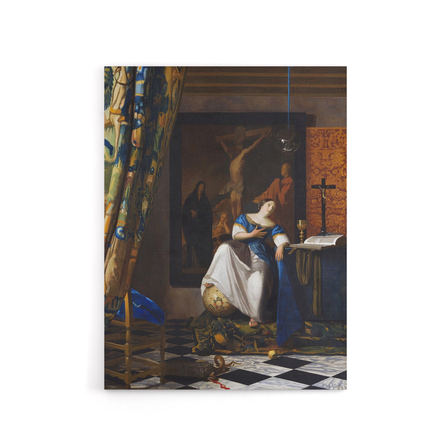 Allegory of the Catholic Faith Vermeer Vintage Canvas Wall Art