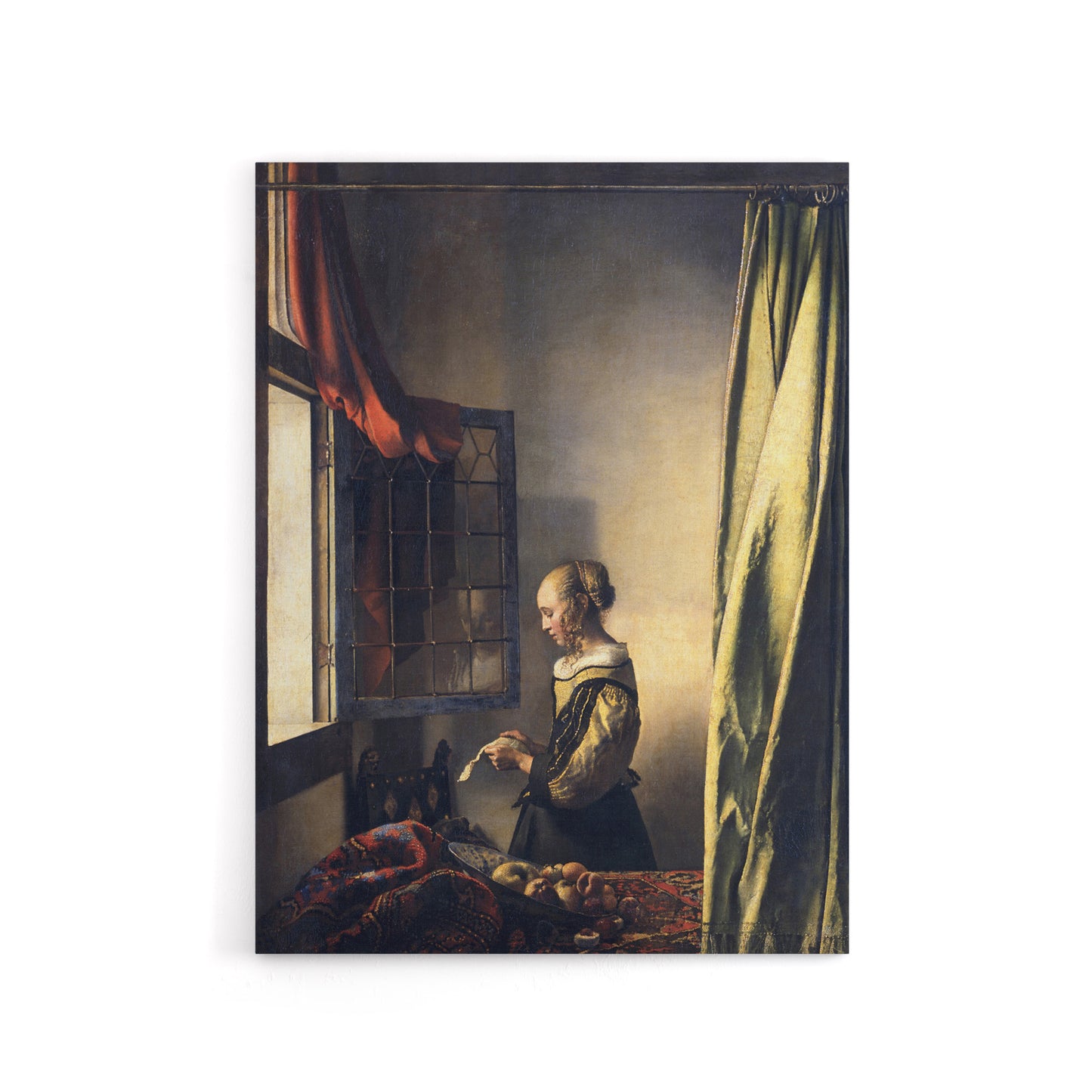 Girl Reading Letter by Open Window Vermeer Canvas Wall Art