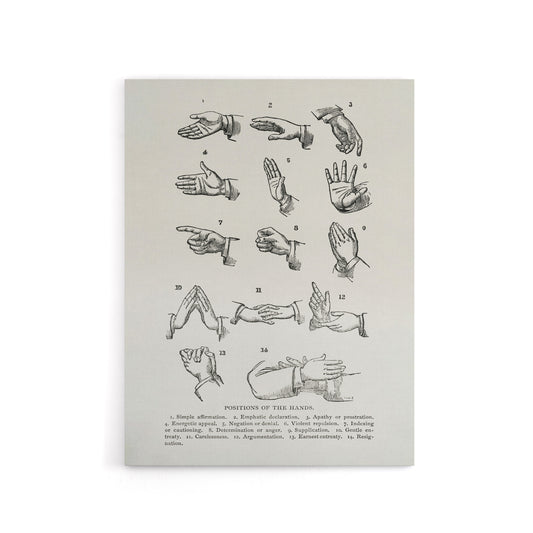 Positions of Hand Gestures Richardson Vintage Canvas Wall Art