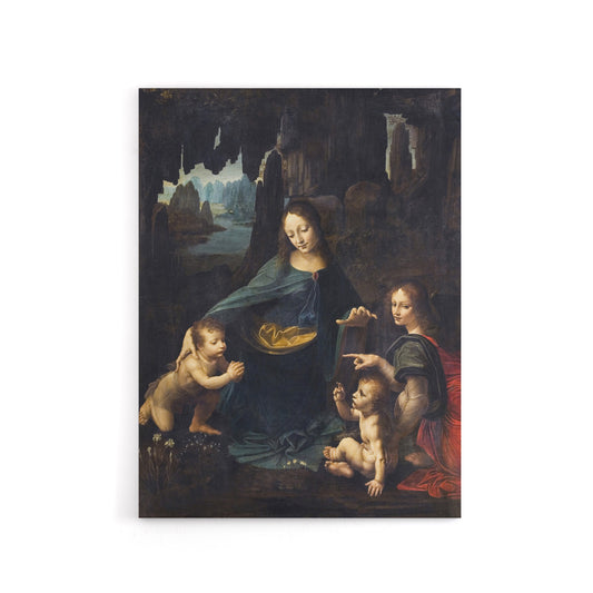 The Virgin of the Rocks da Vinci Vintage Canvas Wall Art