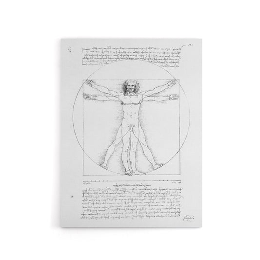 Vitruvian Man Black and White da Vinci Vintage Canvas Wall Art