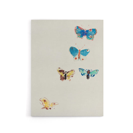 Five Butterflies Watercolour Redon Vintage Canvas Wall Art