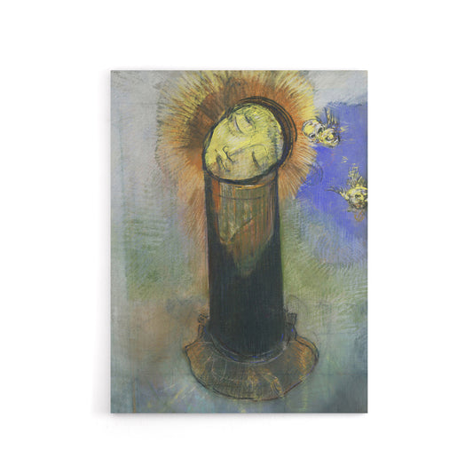 Head of John the Baptist on Pillar Redon Vintage Canvas Wall Art