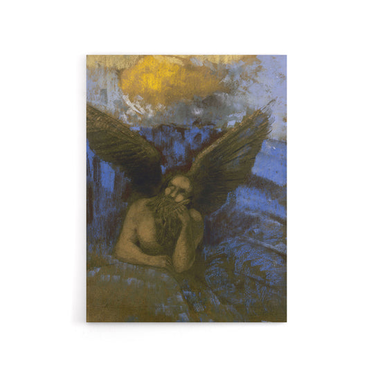 Old Angel Winged Sphinx Painting Redon Vintage Canvas Wall Art