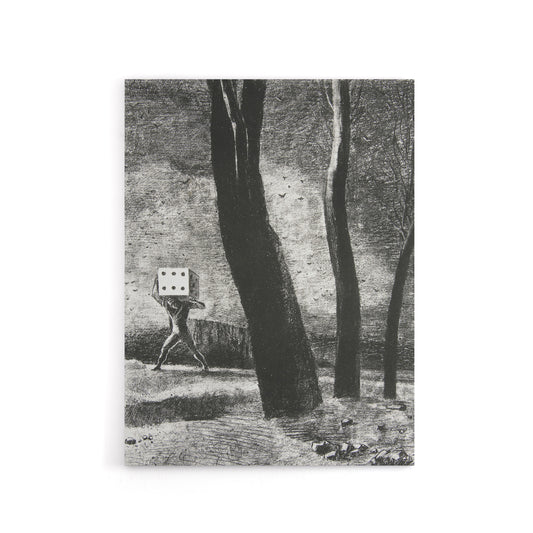 The Gambler Charcoal Painting Redon Vintage Canvas Wall Art