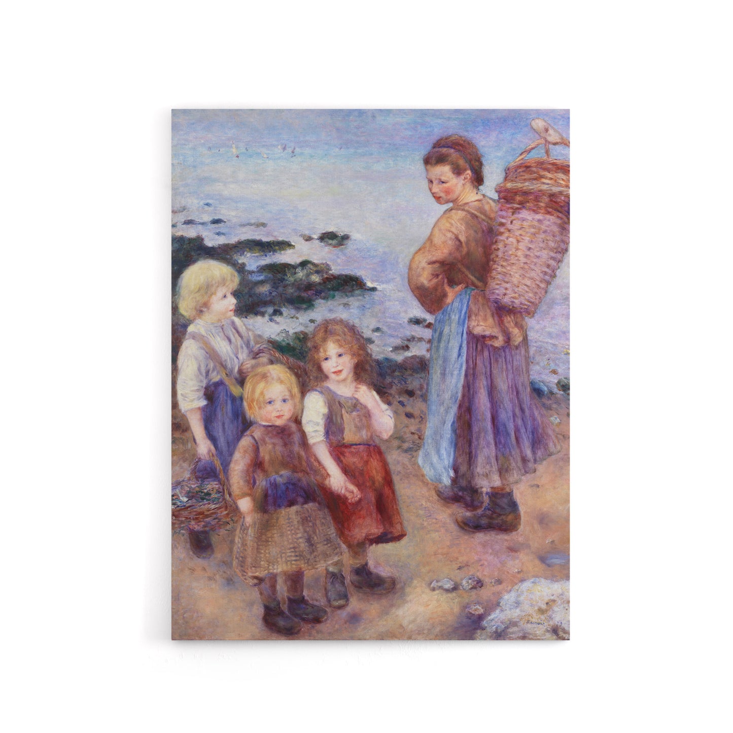 Mussel Fishers at Berneval Renoir Vintage Canvas Wall Art