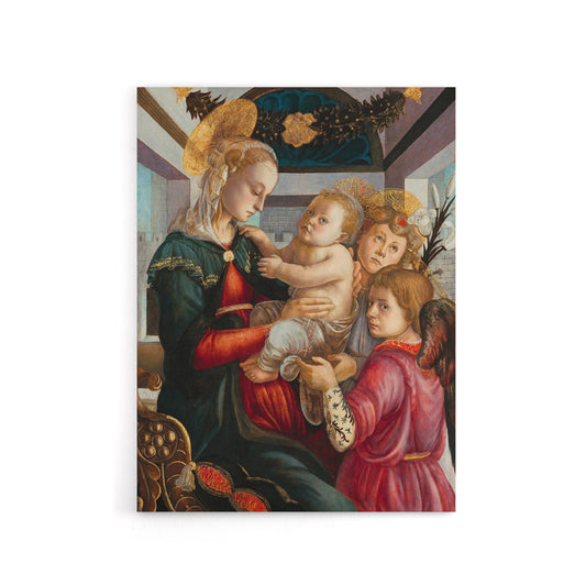 Madonna and Child with Angels Botticelli Vintage Canvas Wall Art