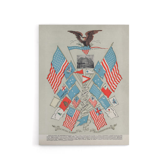 Flags of the American Union Vintage 1901 Canvas Wall Art
