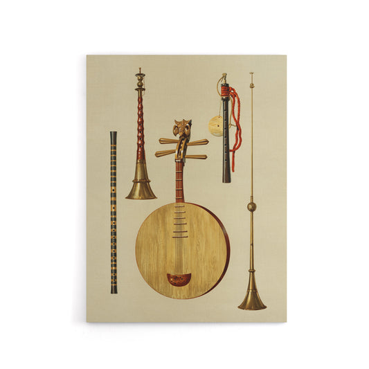 Japanese Musical Instruments Gibb Vintage Canvas Wall Art