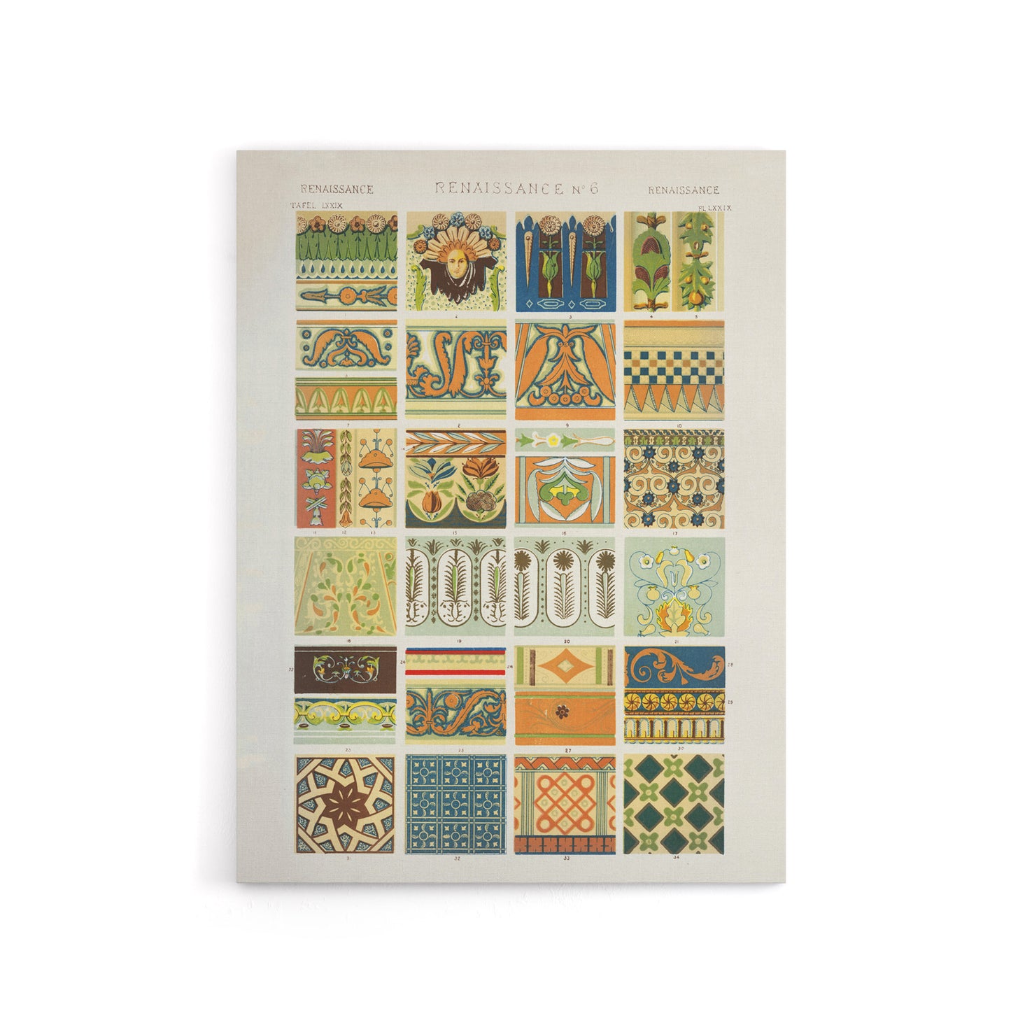 Renaissance Patterns Racinet Vintage Canvas Wall Art