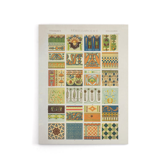 Renaissance Patterns Racinet Vintage Canvas Wall Art