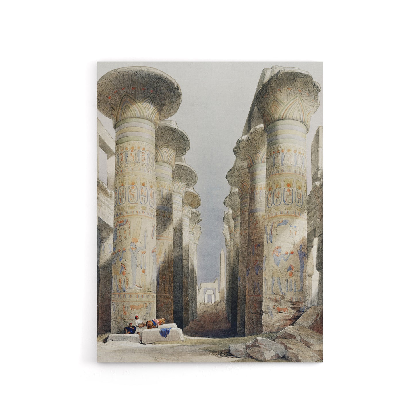 Great Hall at Karnak Temple D. Roberts Vintage Canvas Wall Art