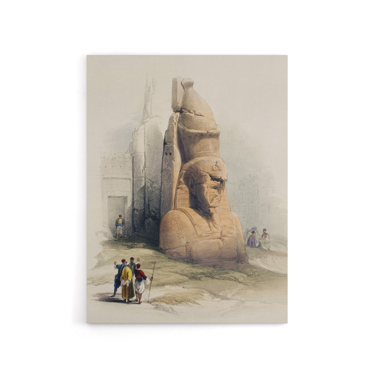 Luxor Temple Ramses II Statue D. Roberts Vintage Canvas Wall Art