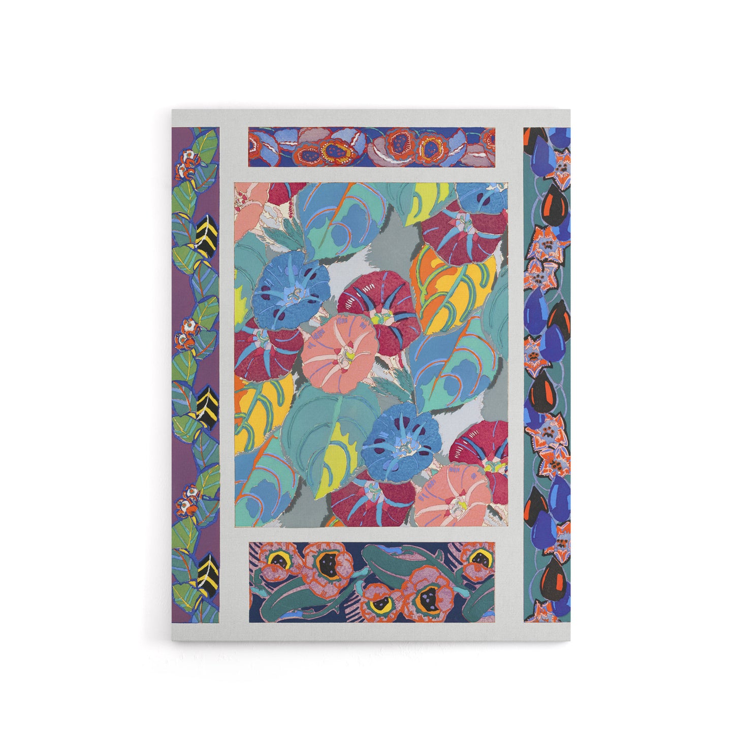 Vibrant Flower Pattern Benedictus Vintage Canvas Wall Art