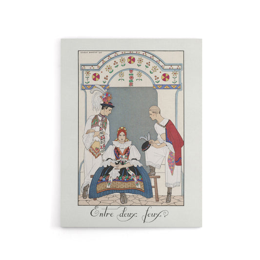 Between Two Flames Czech Fashion Barbier Vintage Canvas Wall Art