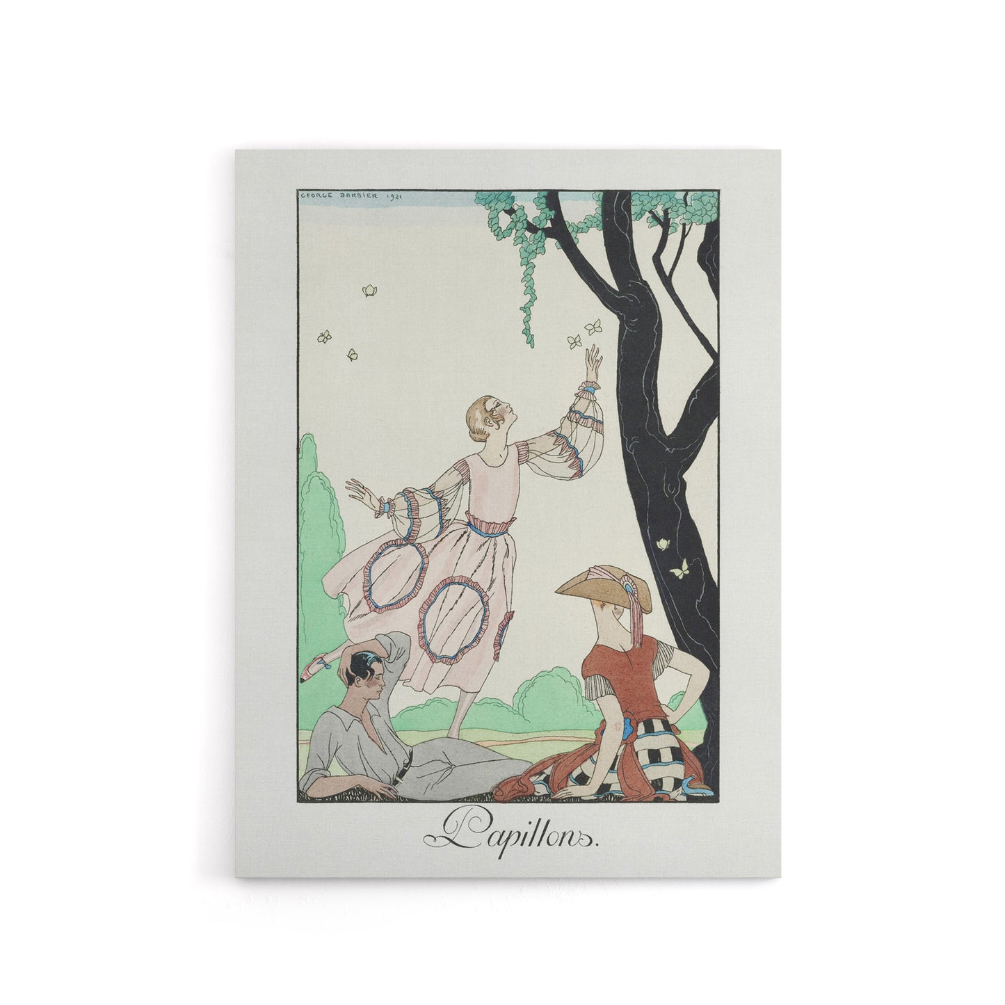 Butterflies Picnic Fashion Barbier Vintage Canvas Wall Art