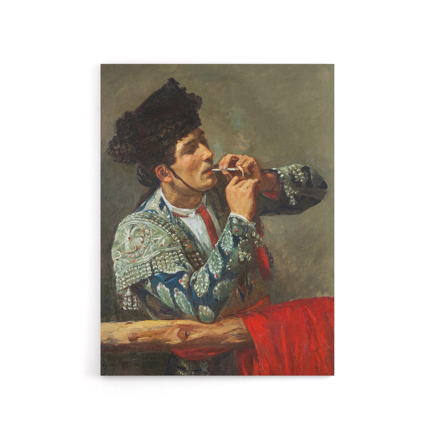 After the Bullfight Bullfighter Smoking Cassatt Canvas Wall Art