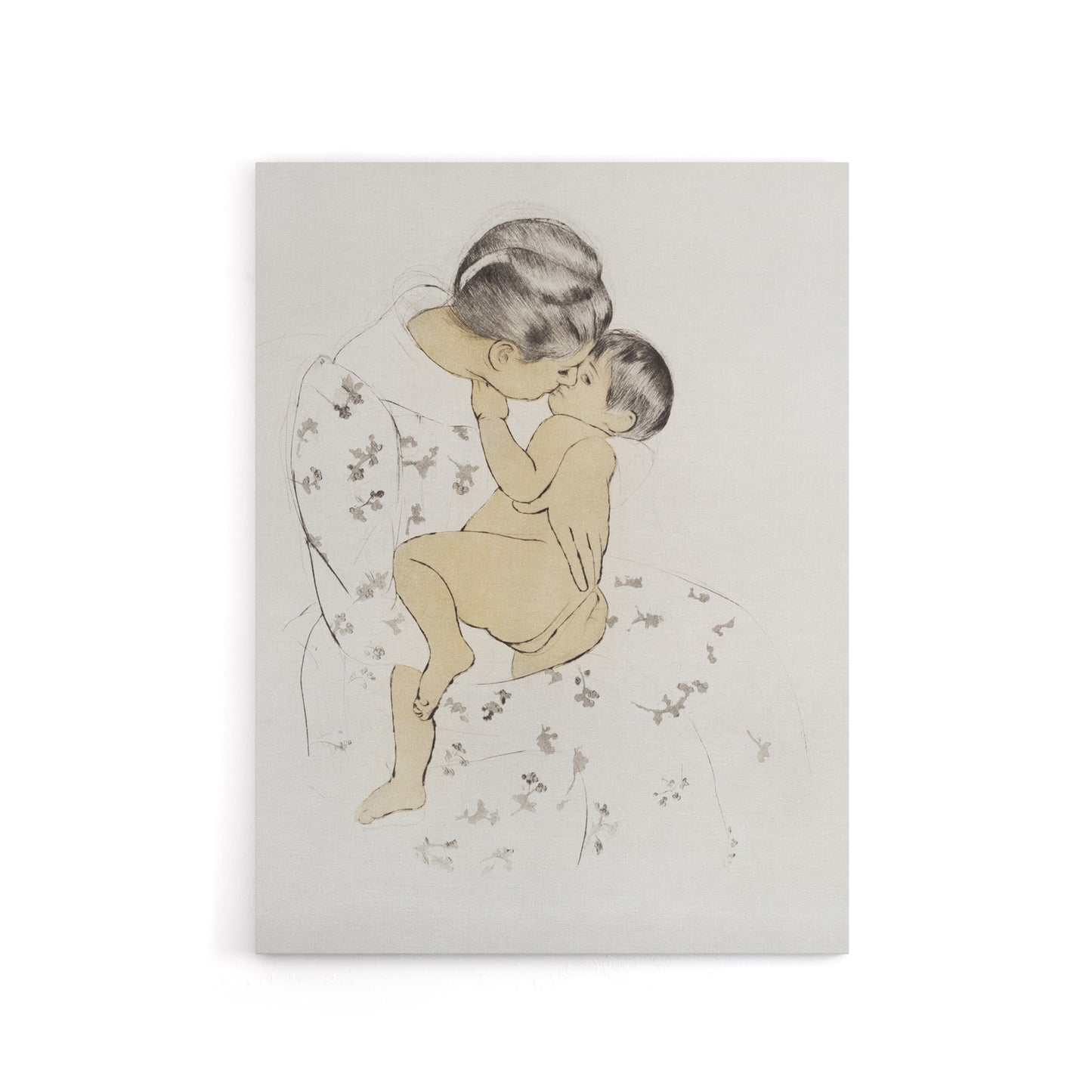 Mother's Kiss Portrait With Infant Cassatt Canvas Wall Art