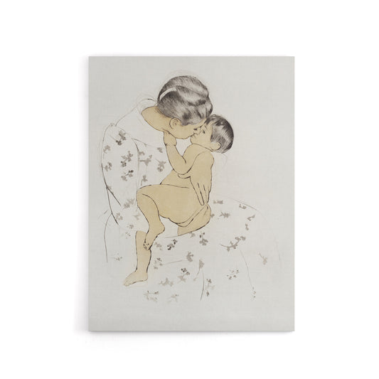 Mother's Kiss Portrait With Infant Cassatt Canvas Wall Art