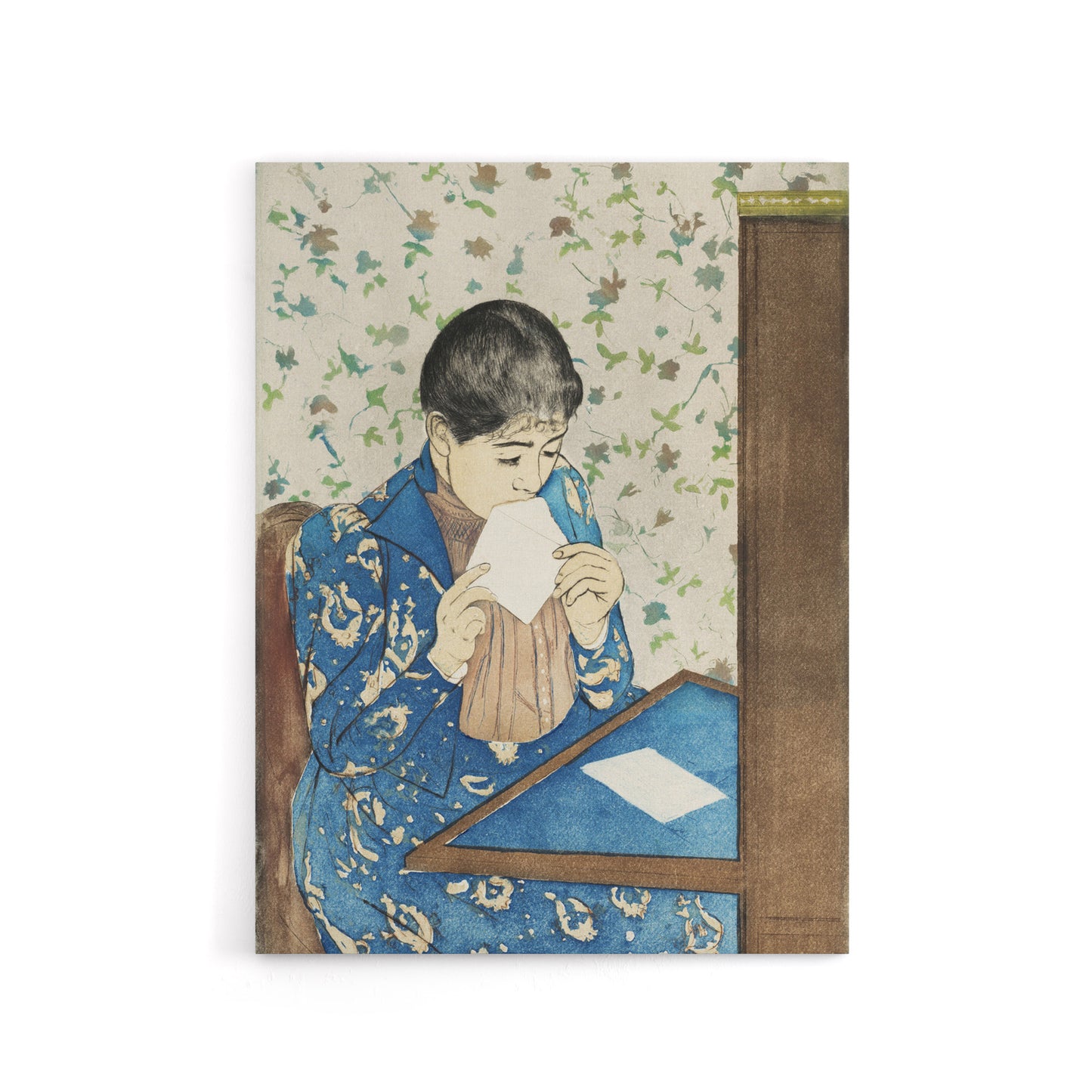Letter Woman Sealing Envelope Cassatt Vintage Canvas Wall Art