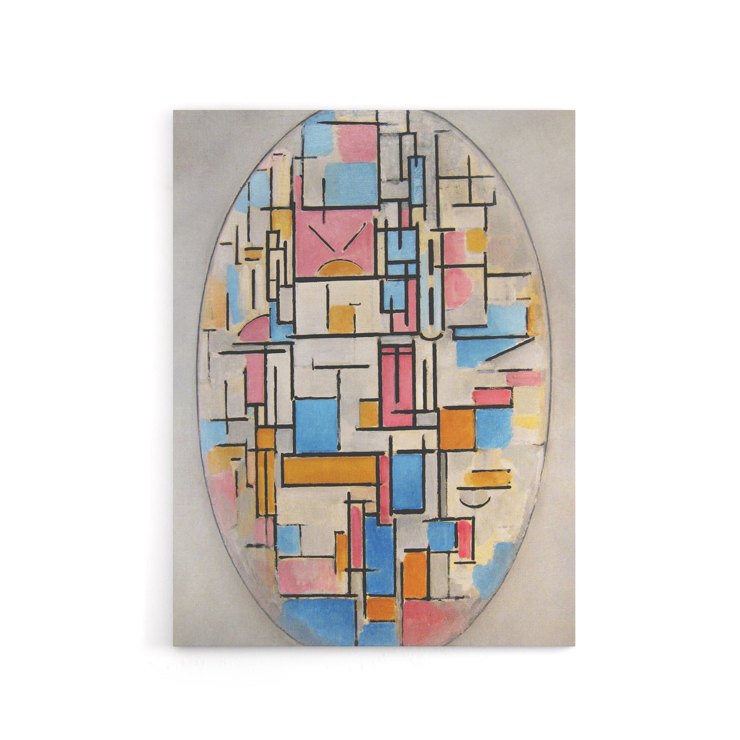 Composition in Oval with Color Planes Mondrian Canvas Wall Art